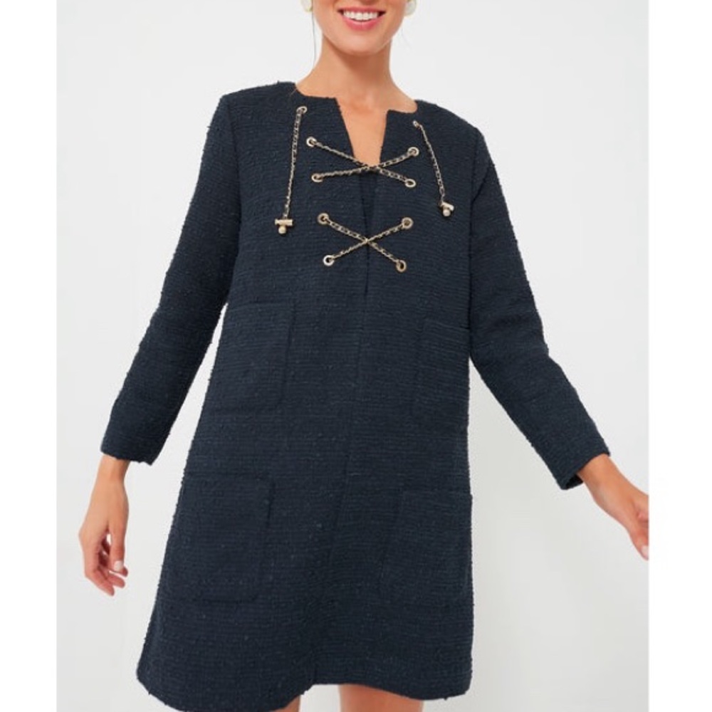 TUCKERNUCK
Navy Tie Tweed Kelly Dress - Picture 2 of 11